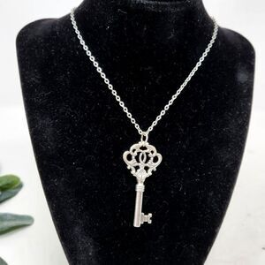 AEO Key Pendant Silver Tone Necklace